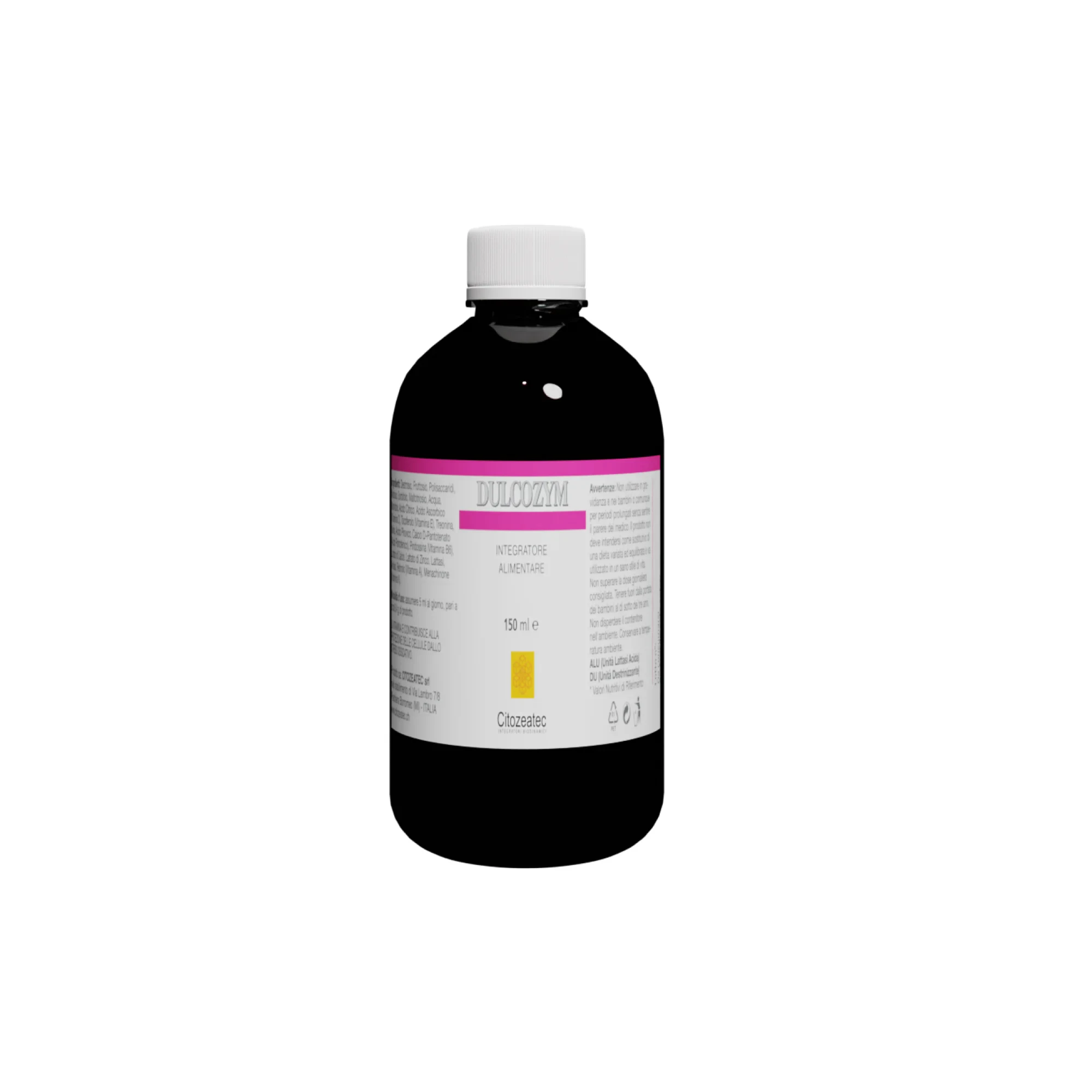 DULCOZYM — enzymatic liquid sweetener, 150 ml bottle