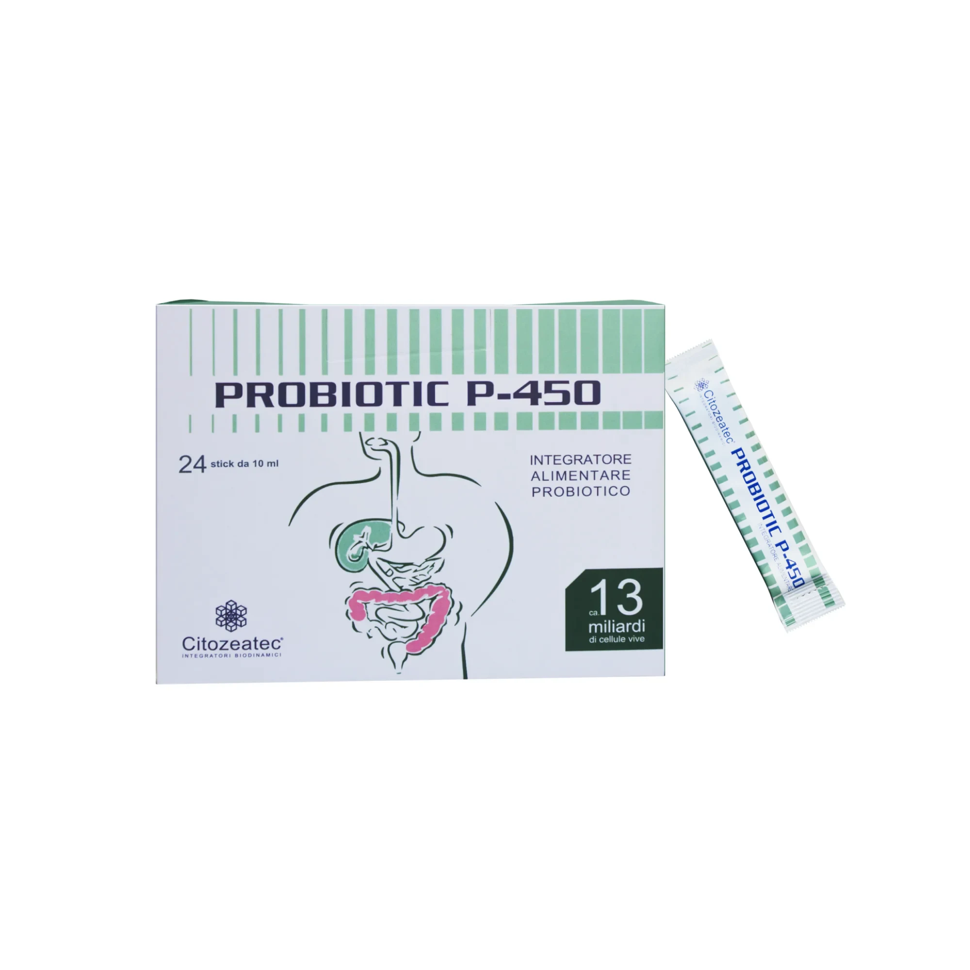 PROBIOTIC P-450 — sequential enzymatic sticks, 13 billion CFU